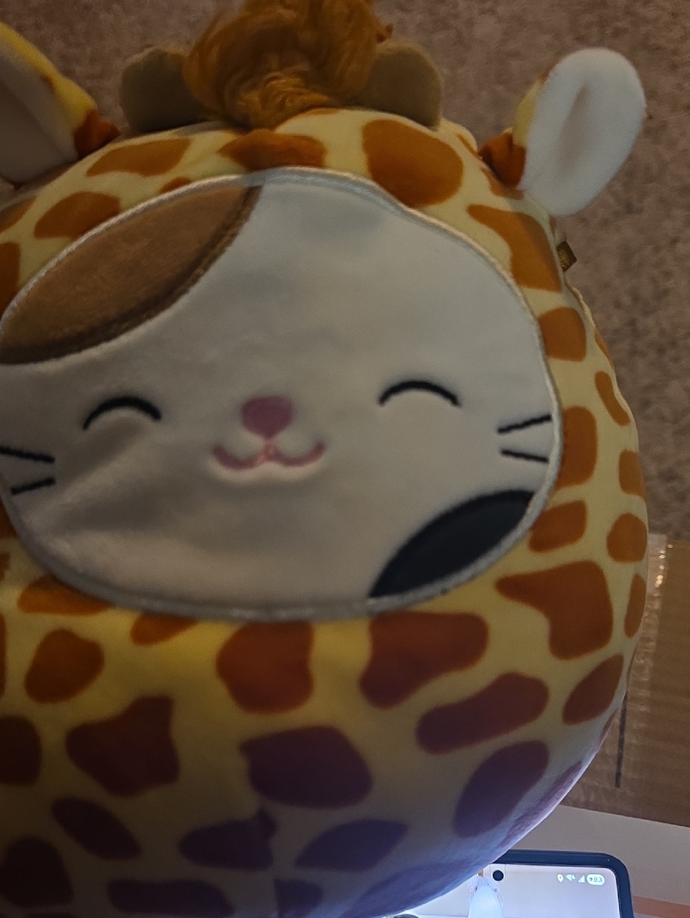 Plush Giraffe Animal Pillow - Yellow & Brown